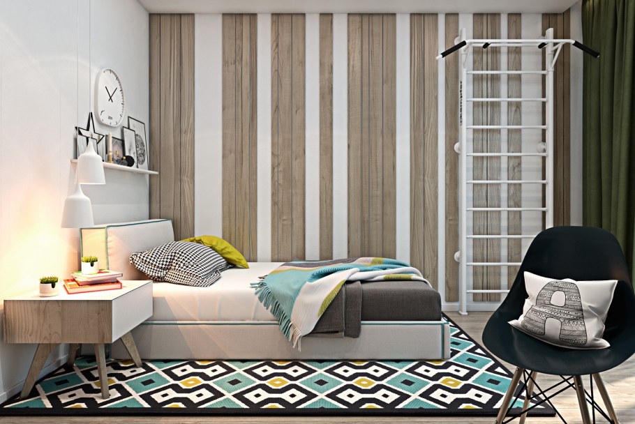 Декор стен рейками из дерева