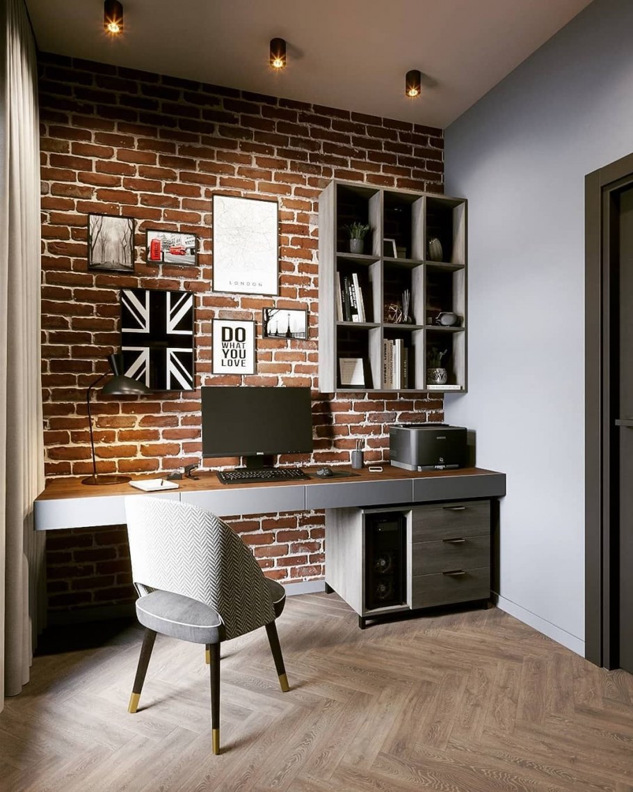 Домашний кабинет в стиле лофт