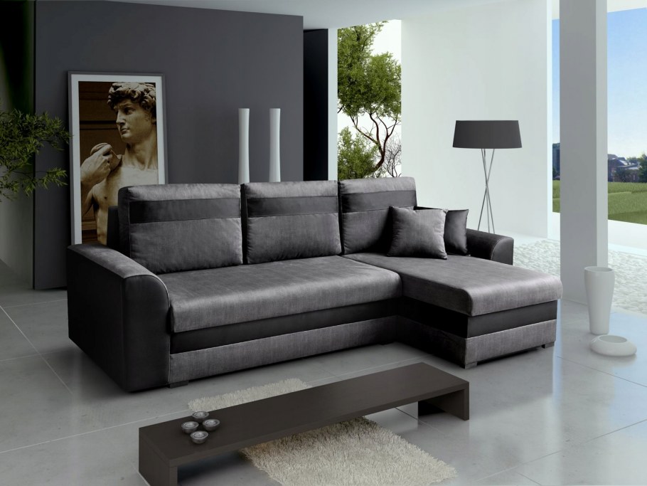 Диван черно серый