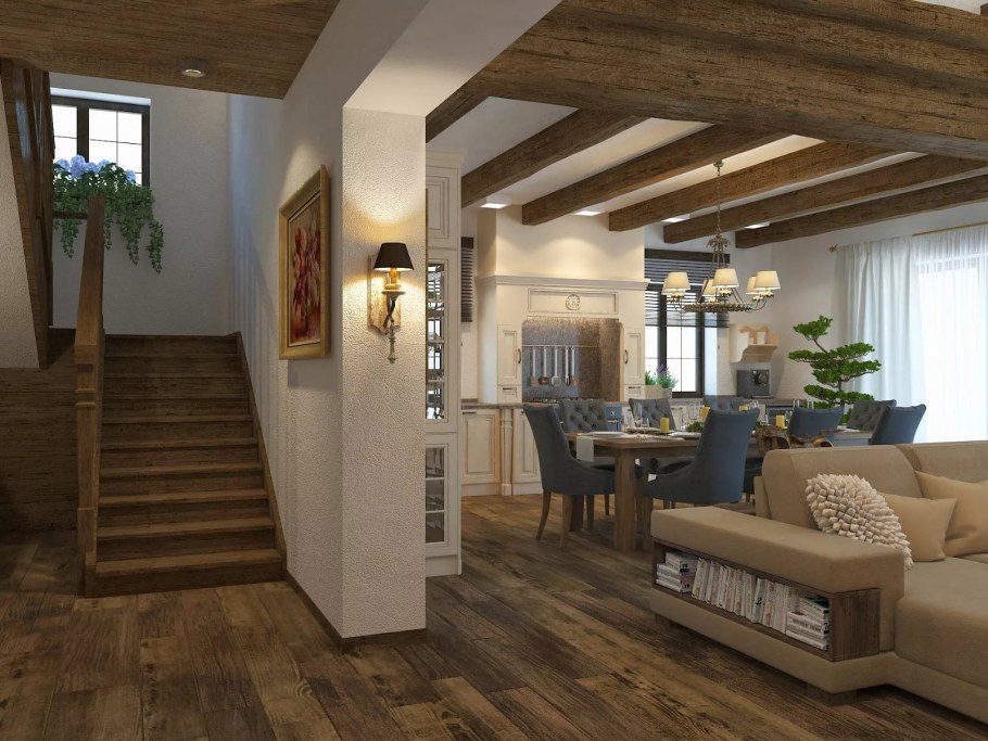 Интерьер загородного дома эконом