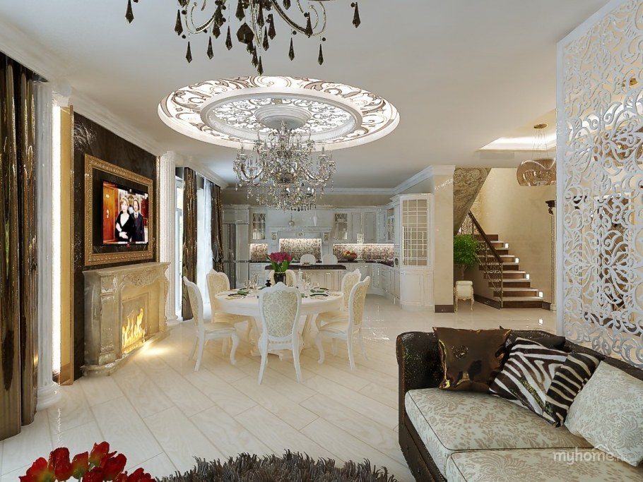 Холл кухня гостиная