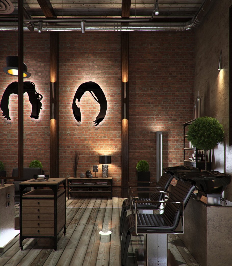 Стиль лофт в парикмахерской