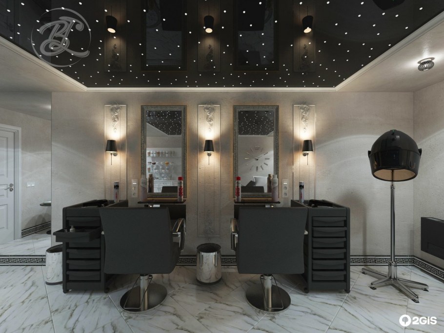 Интерьер мужского зала парикмахерской