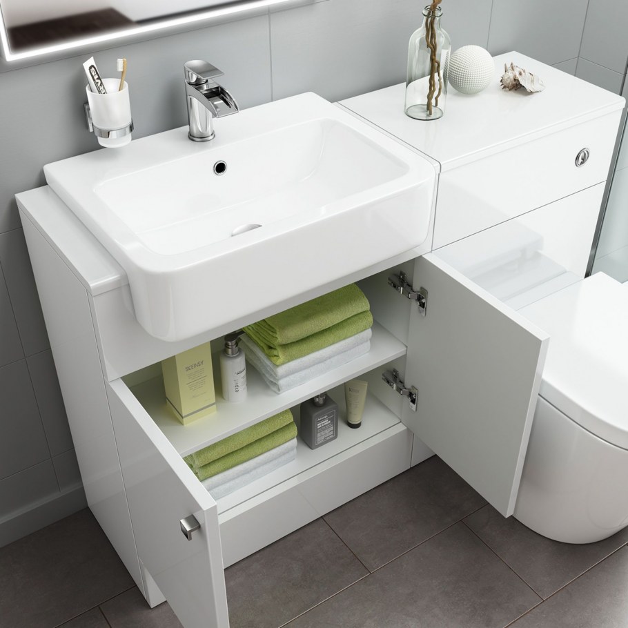 Унитаз с тумбой и раковиной