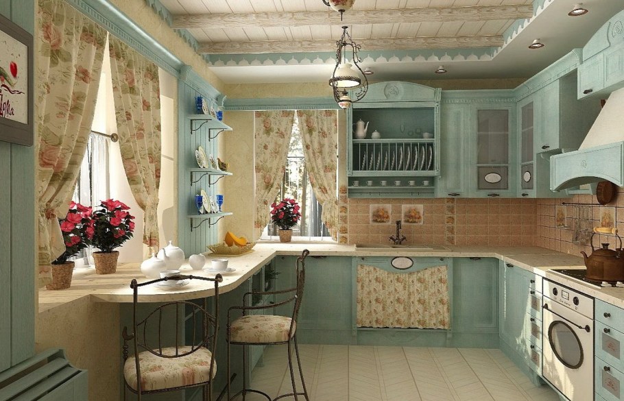 Кухня Прованс минт зеленый