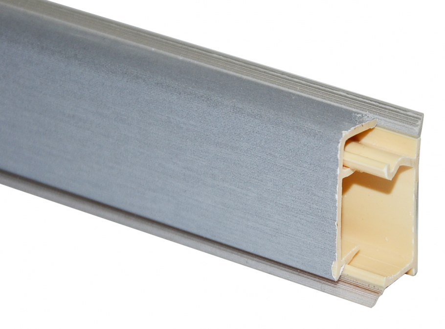 Плинтус прямоугольный l-3,05 м (алюминий) в