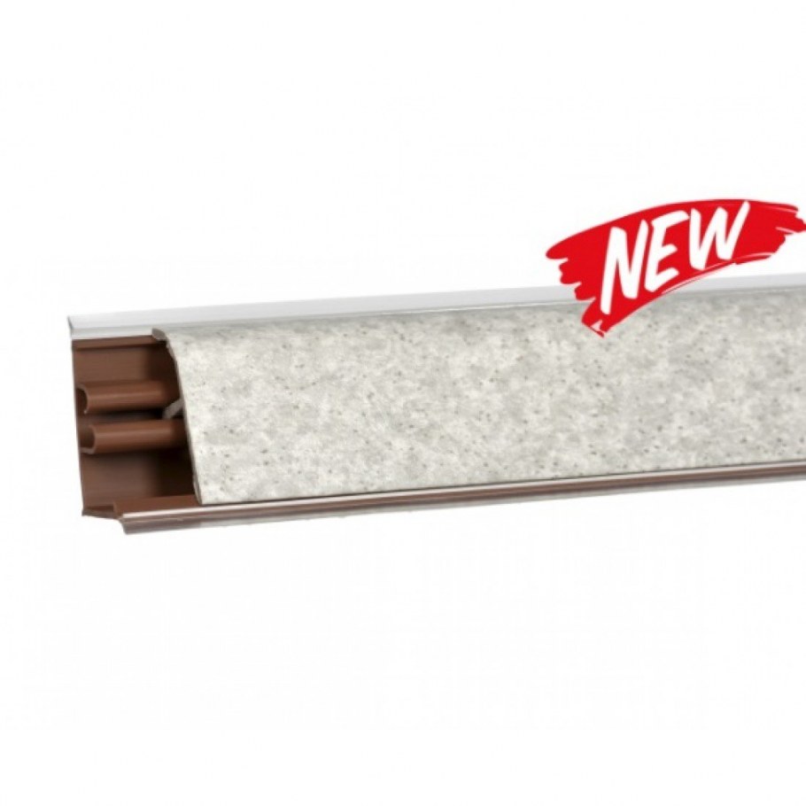 Плинтус алюминиевый анодированный, серебро, BTAA 40 - progress profiles