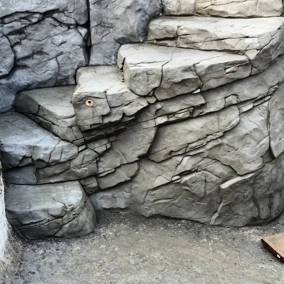 Отделка фасада арт бетоном