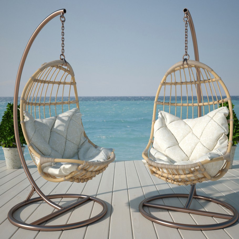 Садовые качели плетеные