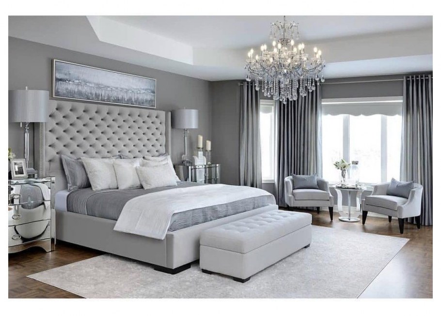 Спальня в серых тонах