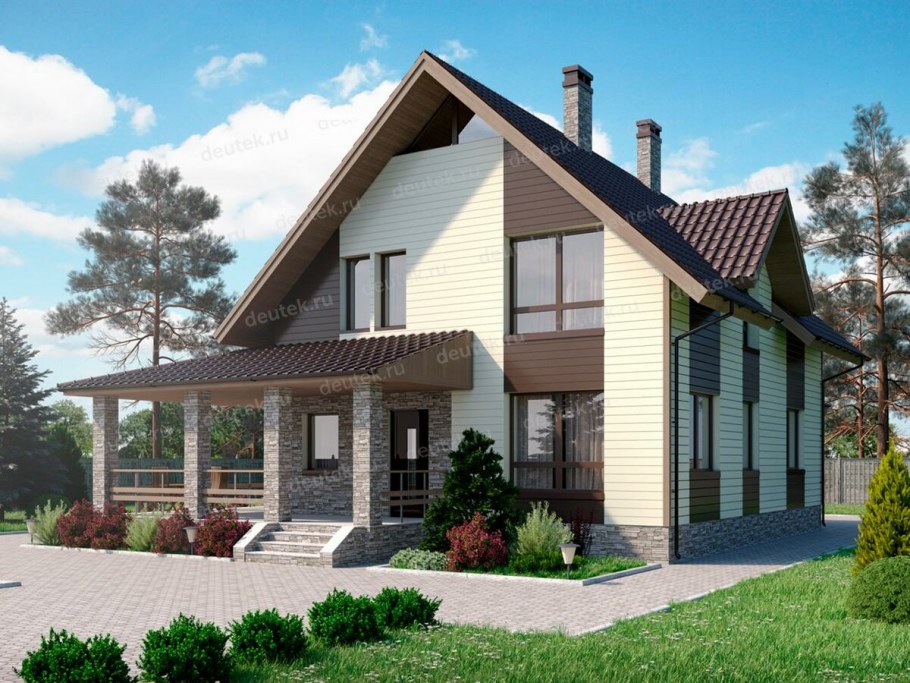 Проекты домов до 170 м2 с террасой