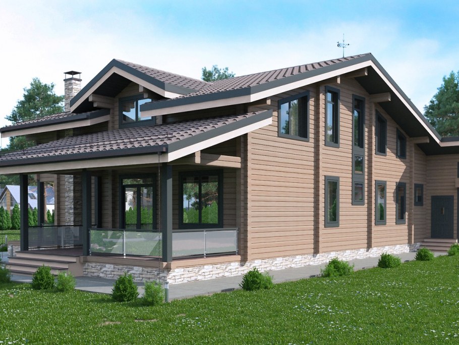 Терраса между домом и баней