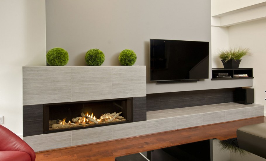 Биокамин встроенный в мебель