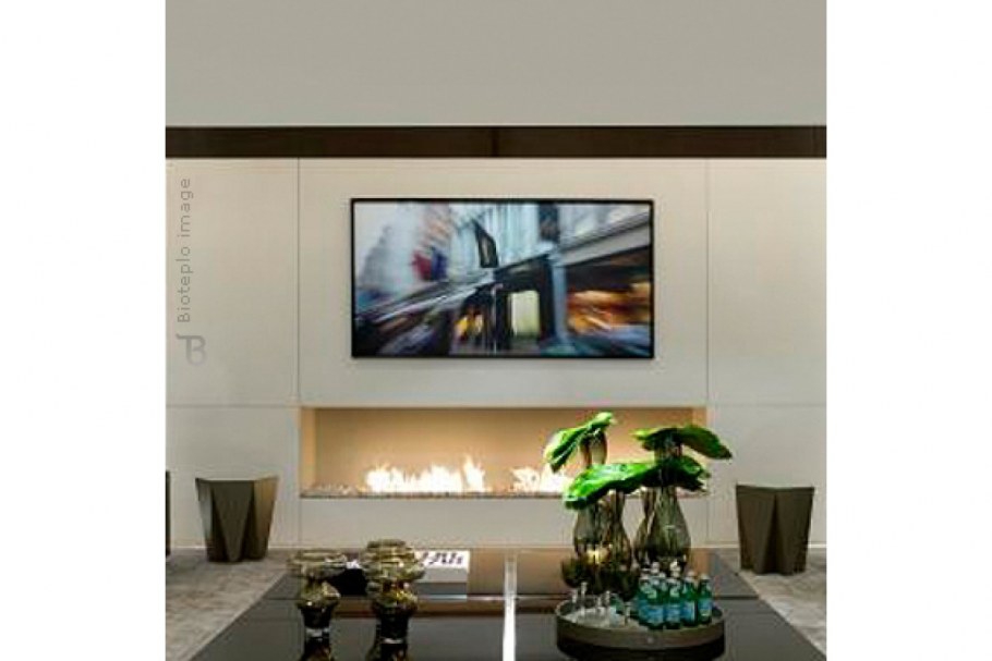 Мраморная стена в интерьере гостиной