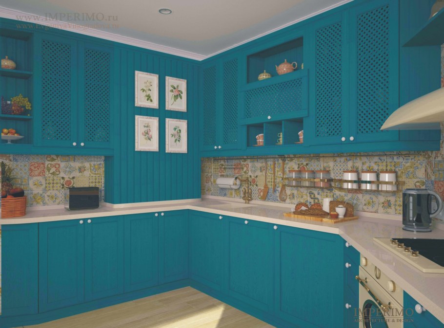 Бирюзовая кухня икеа