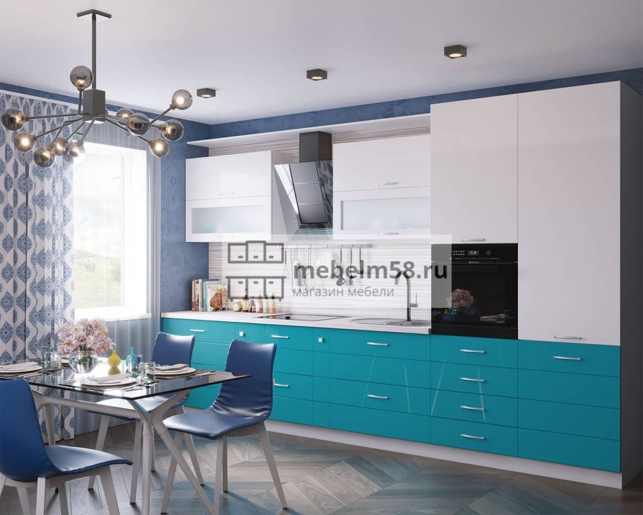 Кухня Регина цвет Аквамарин