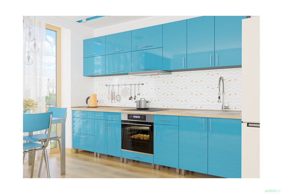 Сине зеленая кухня