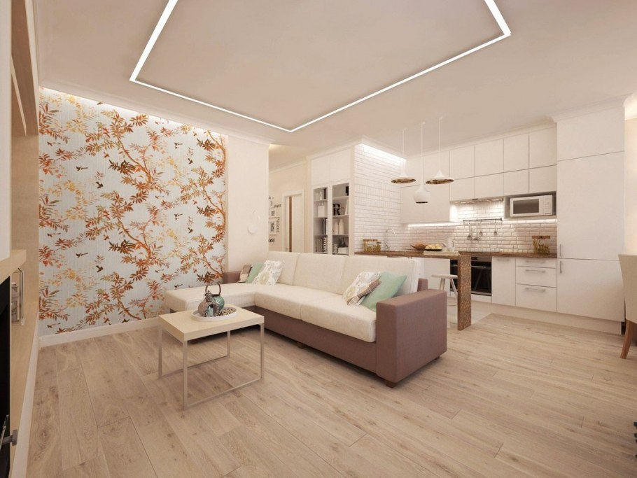 Квартира студия в светлых тонах