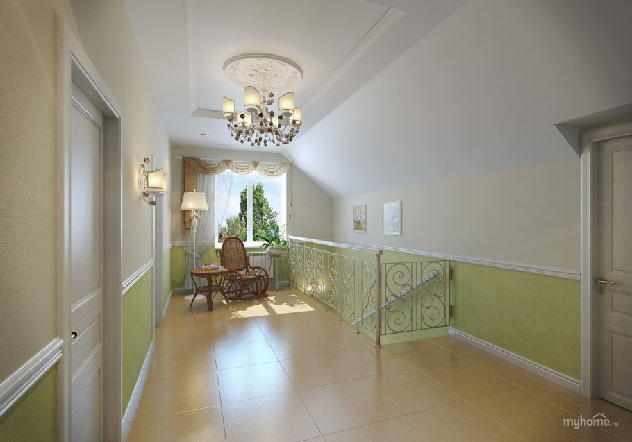 Коридор в зеленых тонах