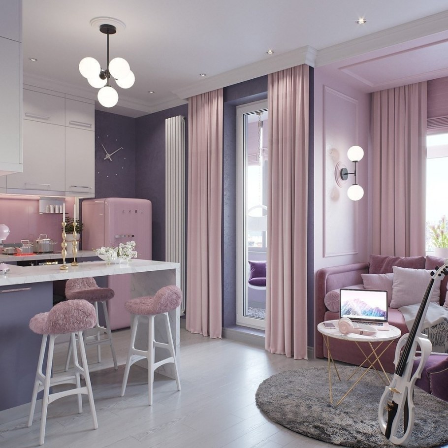 Кухня светлая современная без ручек