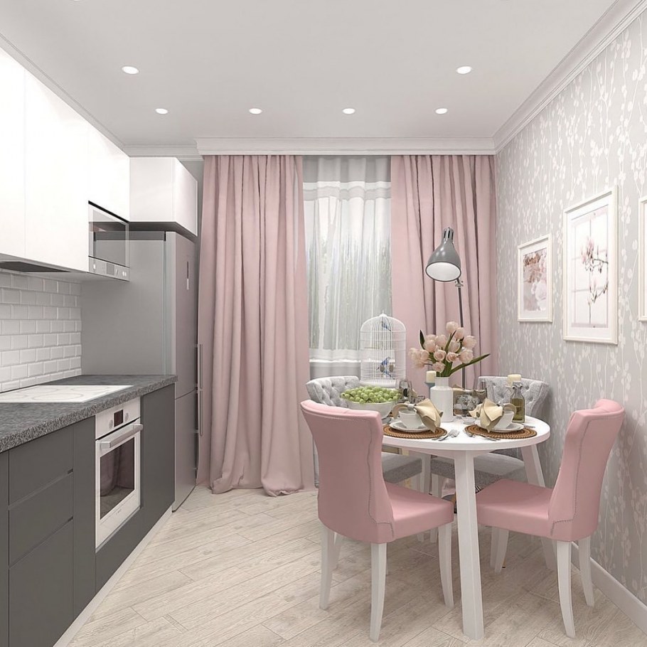 Кухня в пастельных тонах