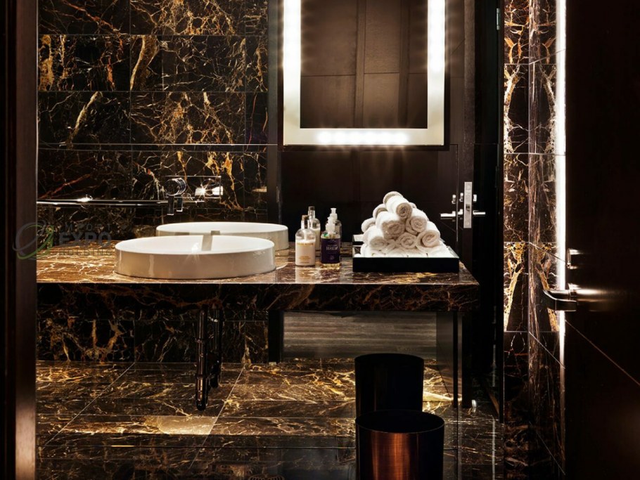 Мрамор Emperador Gold интерьер