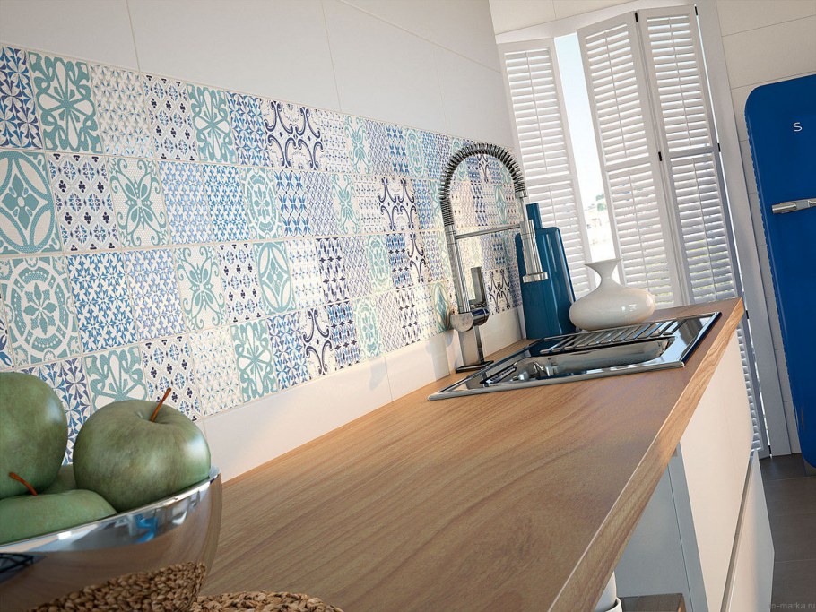 Плитка бирюзовая для кухни