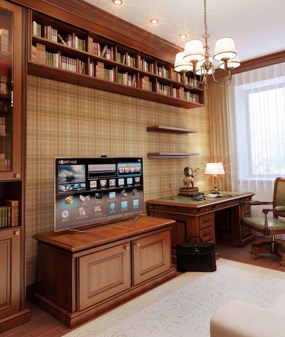 Современный интерьер кабинета в квартире