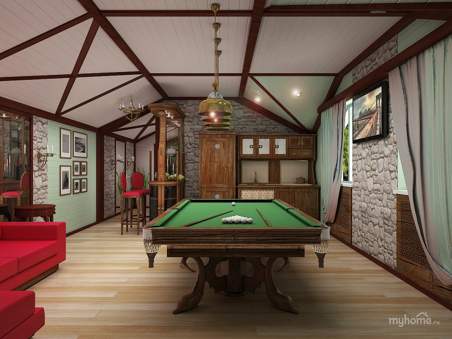 Бильярдная на мансарде