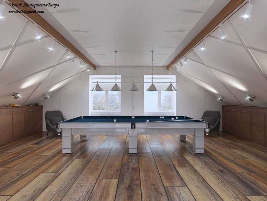 Гостиная с бильярдом