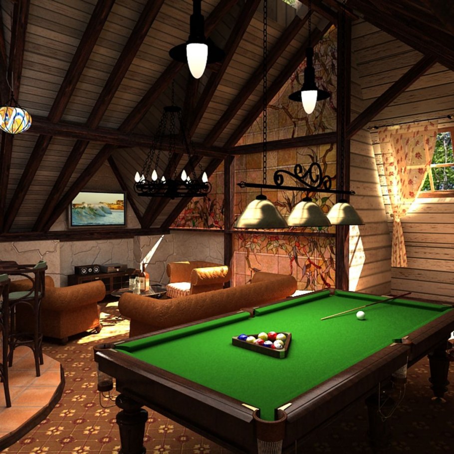 Бильярдная на мансарде