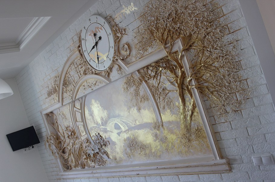 Affresco фрески в интерьере кухни