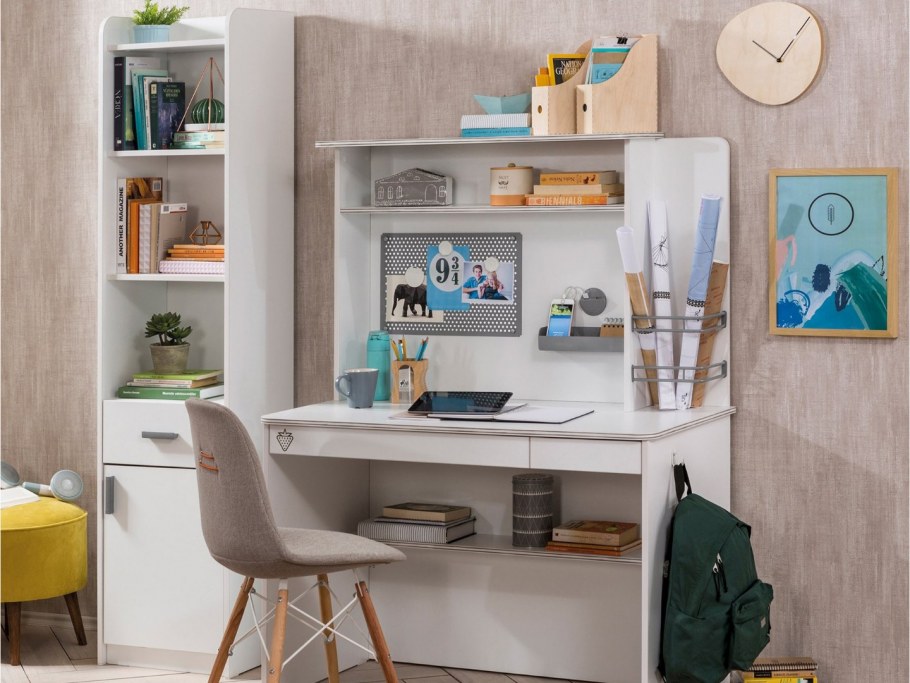 ЛИННМОН / Алекс стол, белый под беленый дуб, белый, 120x60 см