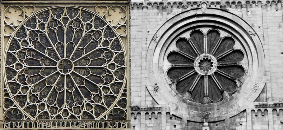 Романский собор окно роза