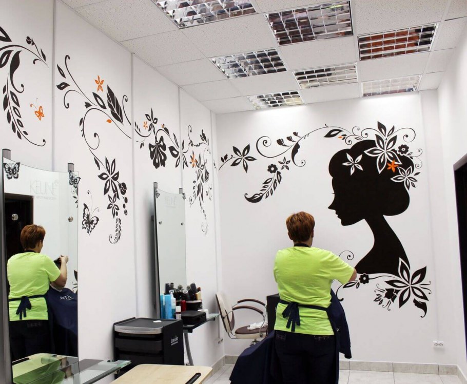 Трафарет на стену для парикмахерской