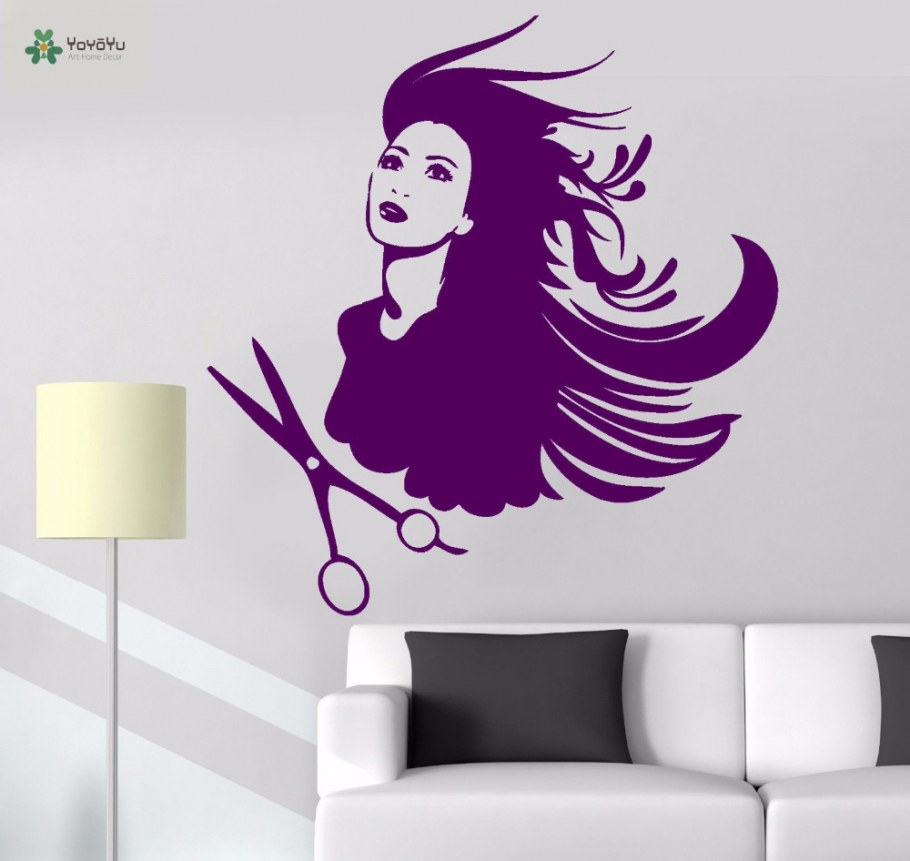 Черно белые стены в интерьере салона красоты