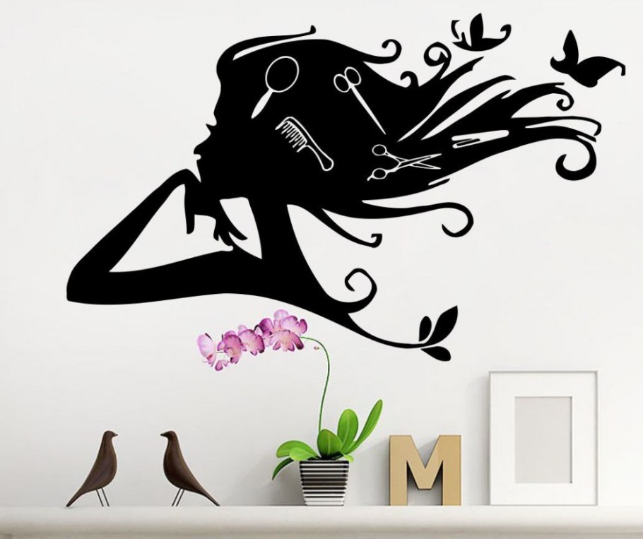 Трафарет на стену для парикмахерской