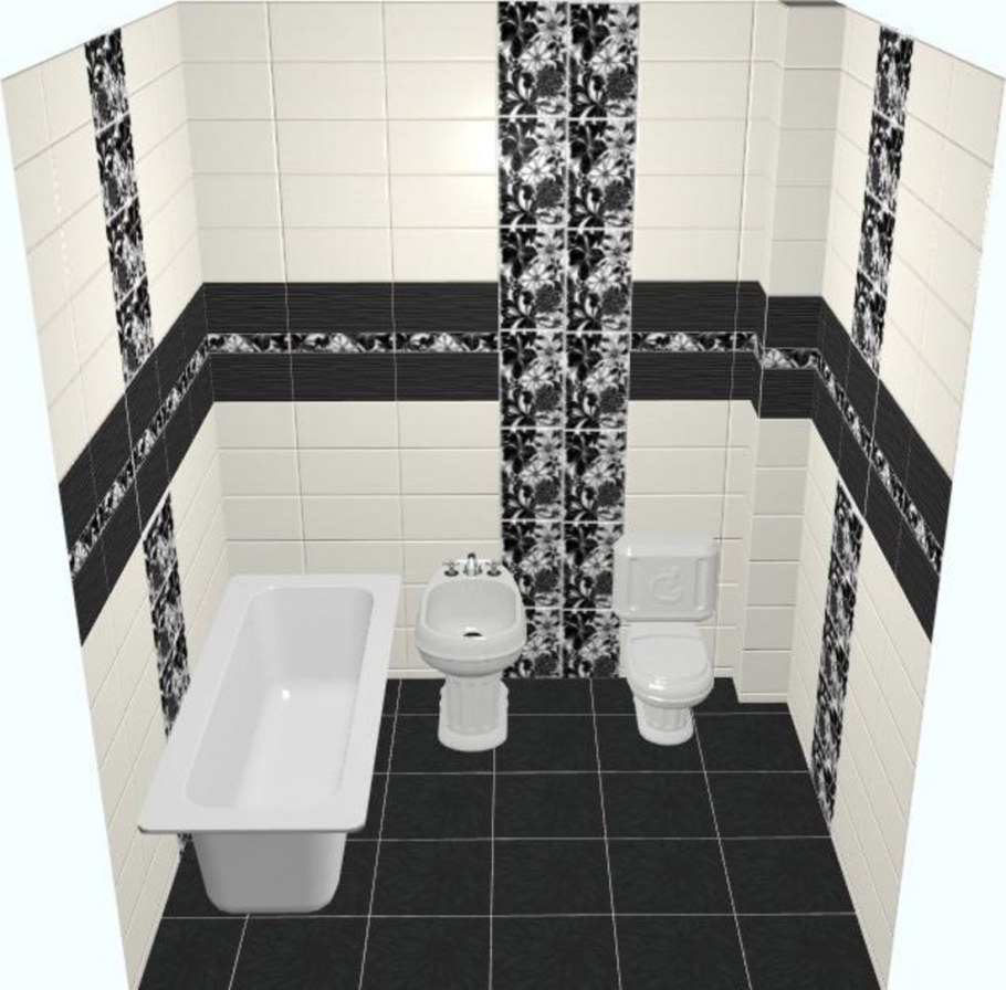 Вертикальная плитка в ванной