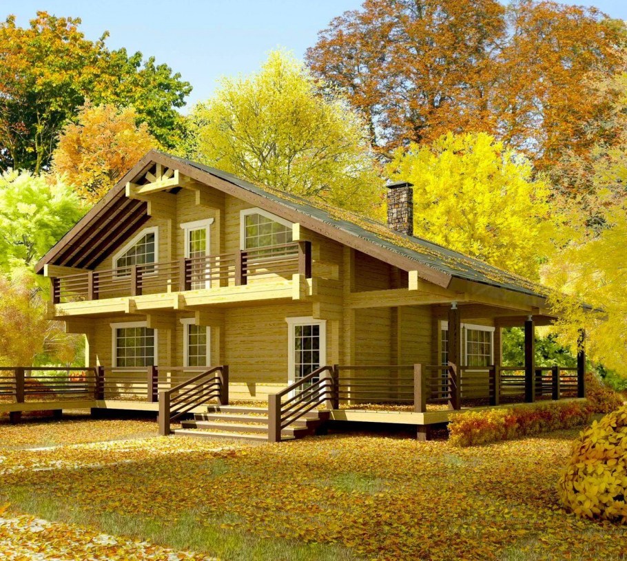 Дом из клееного бруса проект м346