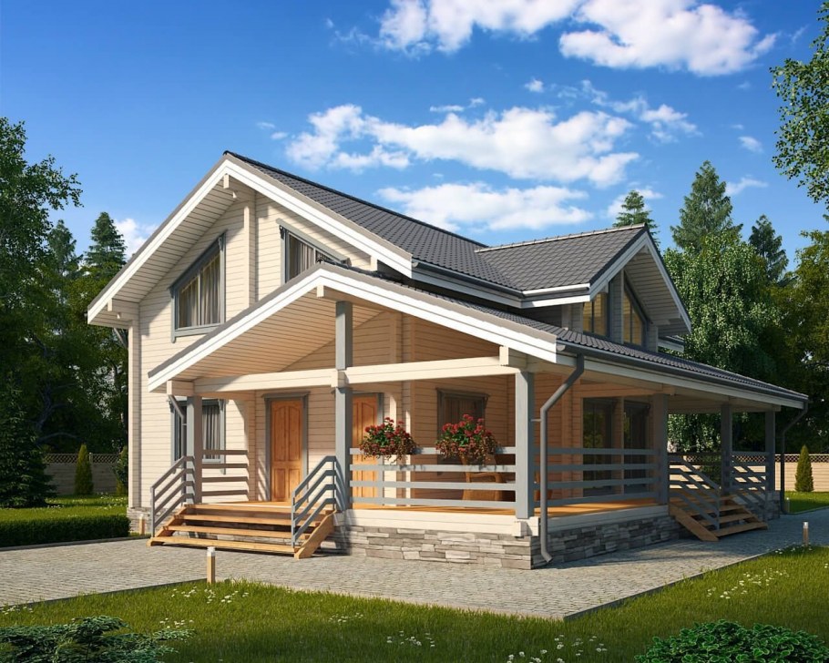 Дом из клееного бруса 100м2