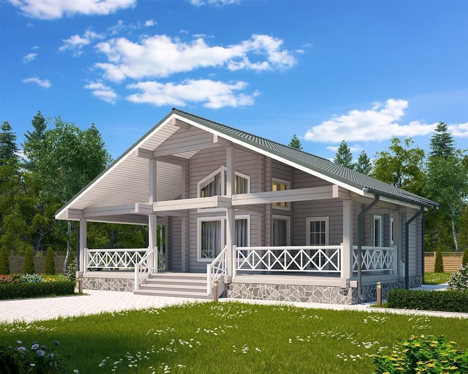 Дом с мансардой и террасой 120кв