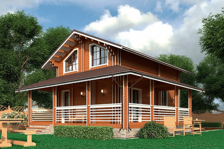 Терраса к дому из бруса