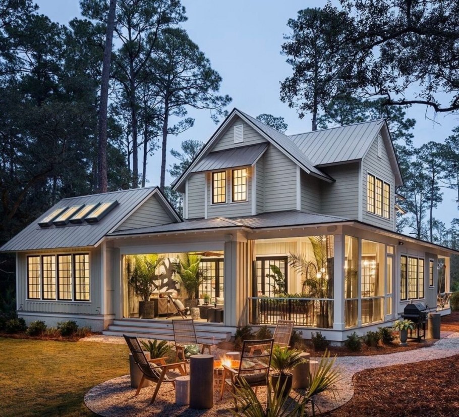 Фармхаус стиль дом экстерьер