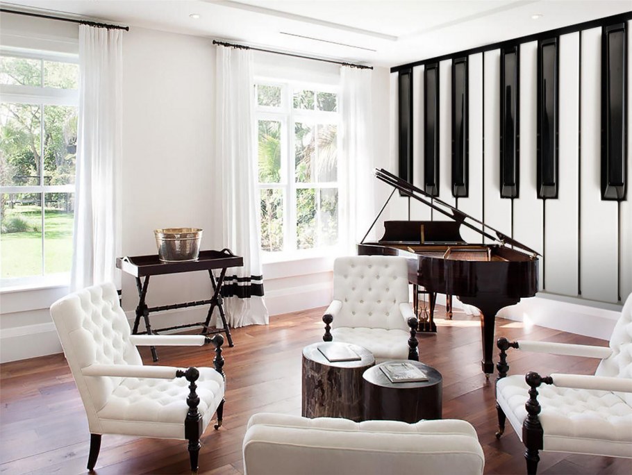 Пианино в интерьере в скандинавском стиле