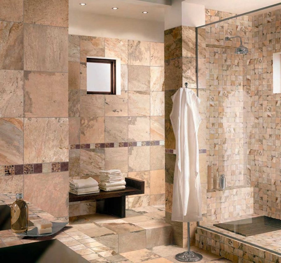 Плитка под камень для ванной комнаты