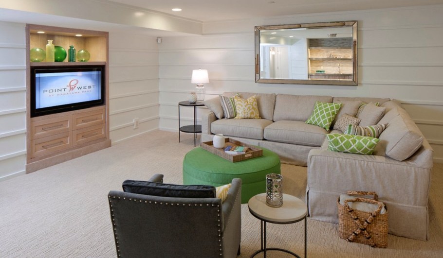 Освещение гостиной без окон