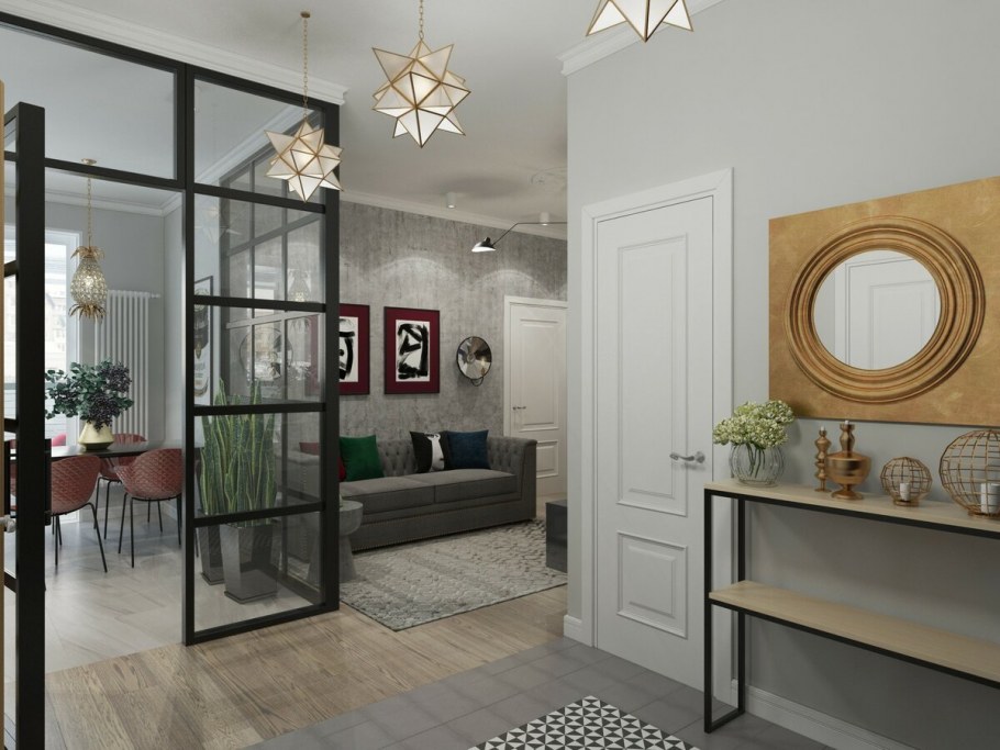 Гостиная комната без окон