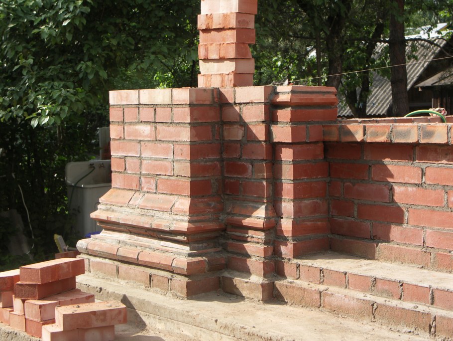 Кладка кирпичных колонн