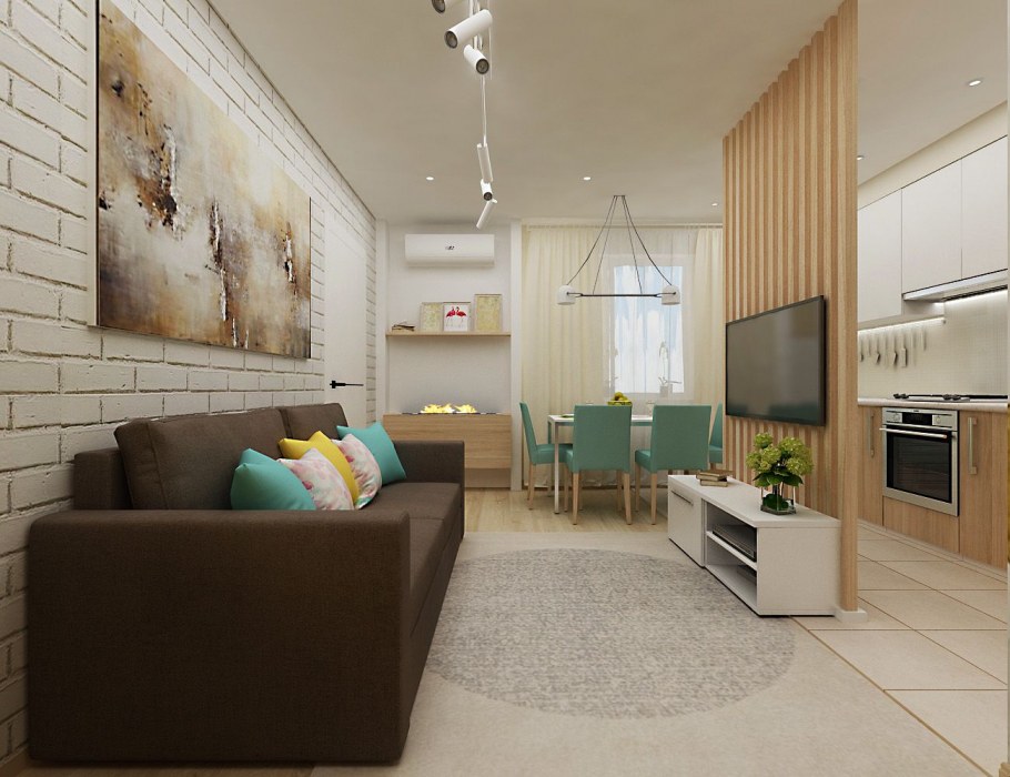 Дизайнера интерьера с зонированием по реновации