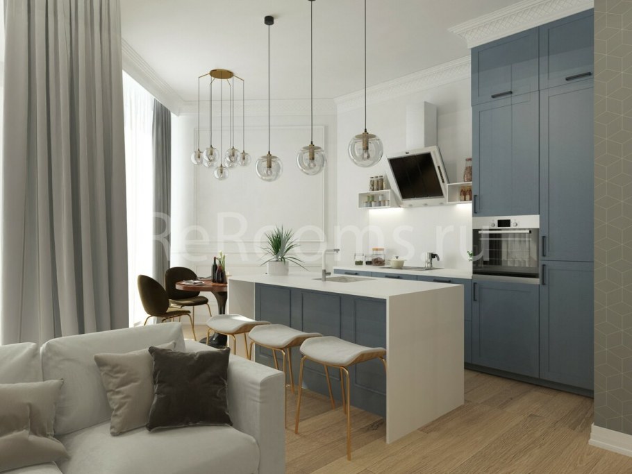 Фисташковый цвет в интерьере кухни